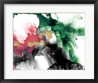 Framed Emerald & Coral Expression II