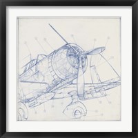 Framed 'Airplane Mechanical Sketch I' border=