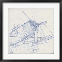 Framed Airplane Mechanical Sketch I