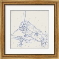 Framed 'Airplane Mechanical Sketch II' border=