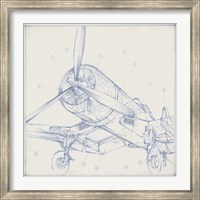 Framed Airplane Mechanical Sketch II