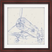 Framed 'Airplane Mechanical Sketch II' border=