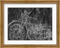 Framed Motorcycle Mechanical Sketch II