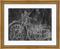 Framed Motorcycle Mechanical Sketch II