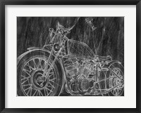 Framed Motorcycle Mechanical Sketch II