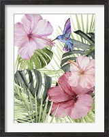 Framed Hibiscus & Hummingbird I