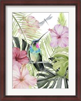 Framed Hibiscus & Hummingbird II