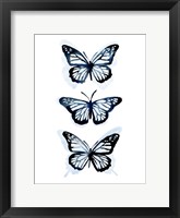 Framed Blue Butterfly Trio I