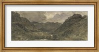 Framed Landscape of Hills and Mountains