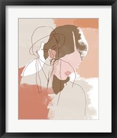 Painted Contour Portraits I Framed Print