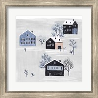 Framed Snowy Village I