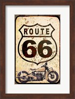 Framed Route 66 Sign With Indian Scout