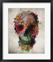 Framed Flower Skull