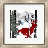 Framed 'Winter Deer' border=