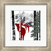 Framed 'Winter Elk' border=