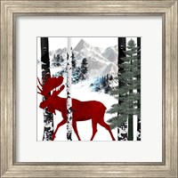 Framed 'Winter Moose' border=