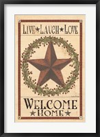 Framed Welcome Home Barn Star