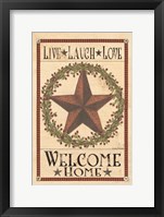 Framed Welcome Home Barn Star