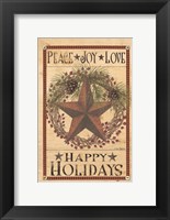 Framed Happy Holiday Barn Star I