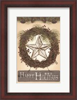 Framed Happy Holidays Barn Star II