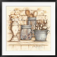 Framed Jars and Wooden Spoons