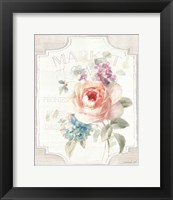 Framed Cottage Garden III on wood