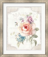 Framed Cottage Garden III on wood