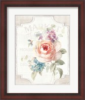 Framed Cottage Garden III on wood