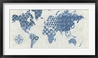 Framed Indigo Gild Map Maki - No Border