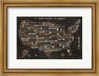 Framed US City Map Black