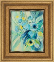 Framed 'Elegant Blue Floral II' border=