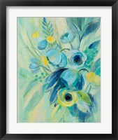 Framed 'Elegant Blue Floral II' border=