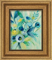 Framed 'Elegant Blue Floral I' border=