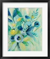 Elegant Blue Floral I Framed Print