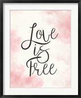Framed Love Is Free - Pink