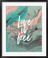 Framed Love Is Free - Teal