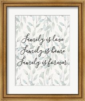 Framed Family Is Love - Leaves
