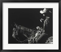 Framed Cowboy Scratchboard I