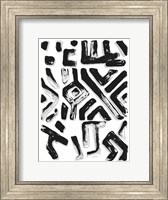 Framed African Textile Woodcut II