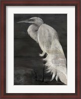 Framed Textured Egret I