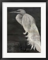 Framed Textured Egret I