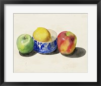 Framed Still Life with Apples & Lemon I