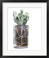 Framed Cactus Mason Jar II