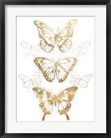 Gold Butterfly Contours II Framed Print