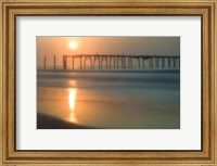 Framed Morning Pier Sunrise, Cape May New Jersey