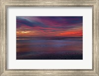 Framed Purple-Colored Sunrise On Ocean Shore, Cape May NJ