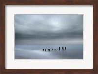 Framed Beach Pilings On Stormy Sunrise, Cape May National Seashore, NJ
