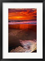 Framed Sunset Reflection on Beach 1, Cape May, NJ