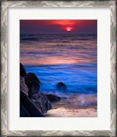 Framed Sunset Reflection on Beach 4, Cape May, NJ