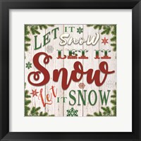 Framed 'Let It Snow' border=